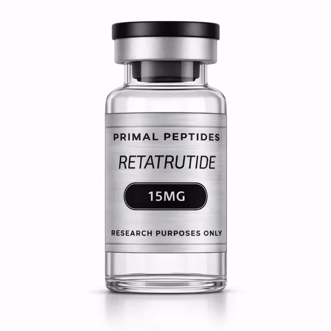 Flacon de rétatrutide lyophilisé, matériau de référence analytique